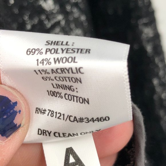 Eileen Fisher Metallic Jacquard Blazer Jacket Black SilverM Polyester Wool Mix - Picture 5 of 7